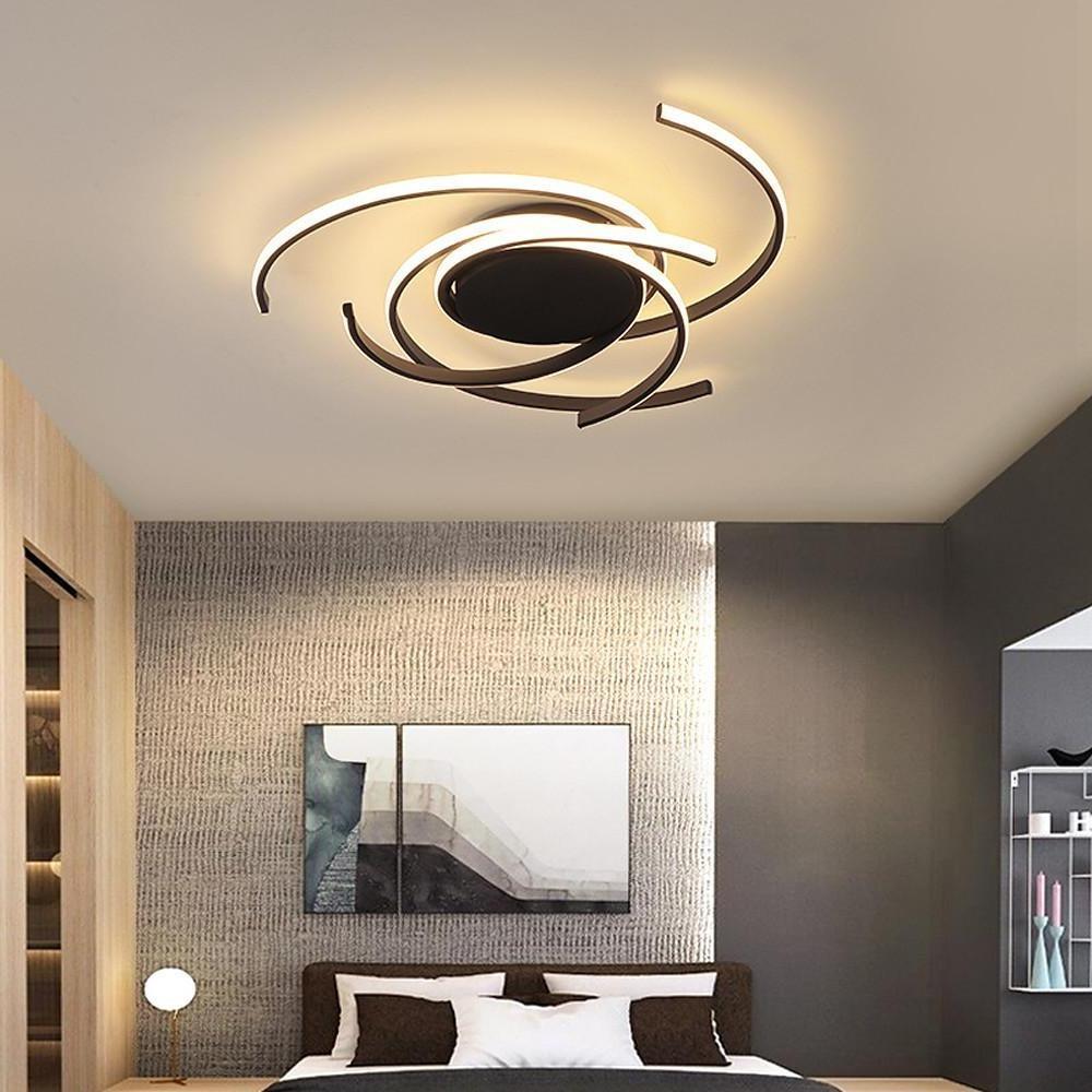 Modern Geometric 30 Inch Circular LED Flush Mount Light for Living Room and Bedroom