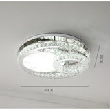 Modern Crystal LED Ceiling Light Overlapping Circles Stainless Steel Flush Mount Lighting