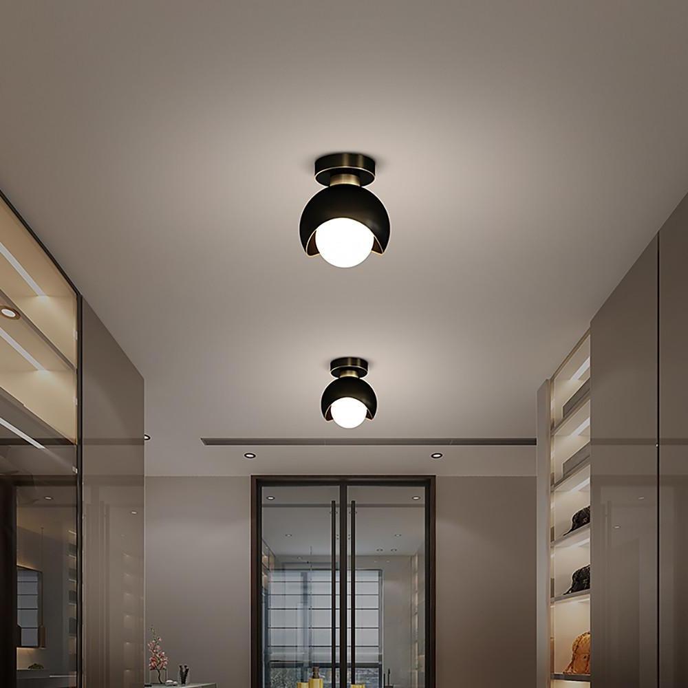 Nordic Copper Globe LED Flush Mount Ceiling Light Fixture 6 Inch Small Globe Lamp