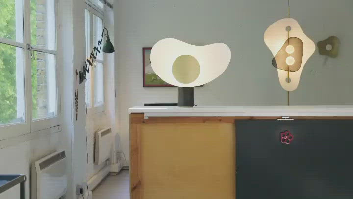 Elegant Modern Marble and Metal Sculptural Table Lamp for Reading