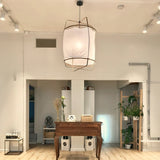 Bamboo and Linen Houselight Pendant Light Natural Organic Hanging Lamp for Living Rooms and Dining Areas