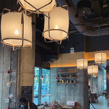 Bamboo and Linen Houselight Pendant Light Natural Organic Hanging Lamp for Living Rooms and Dining Areas