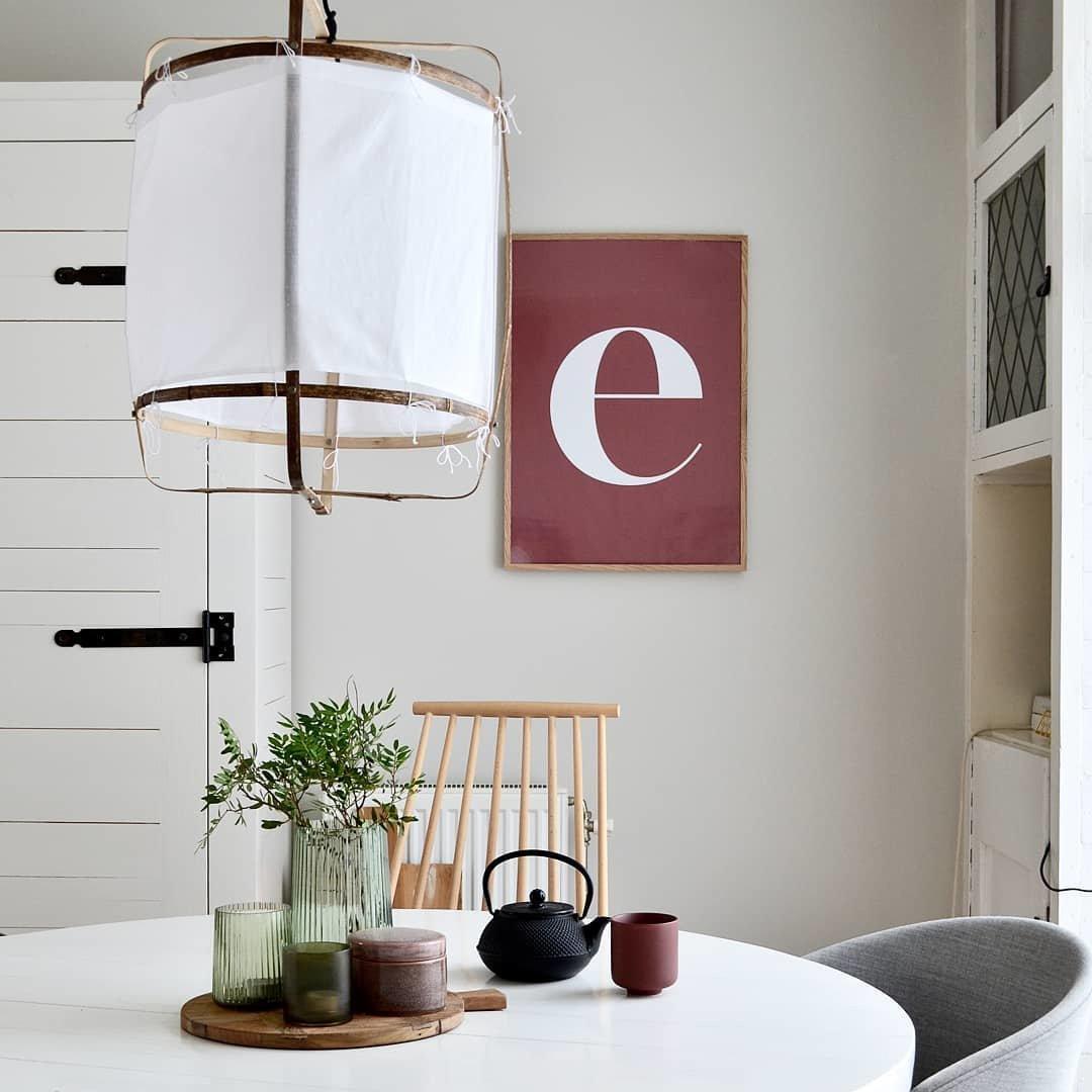 Bamboo and Linen Houselight Pendant Light Natural Organic Hanging Lamp for Living Rooms and Dining Areas