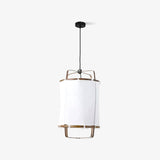 Bamboo and Linen Houselight Pendant Light Natural Organic Hanging Lamp for Living Rooms and Dining Areas