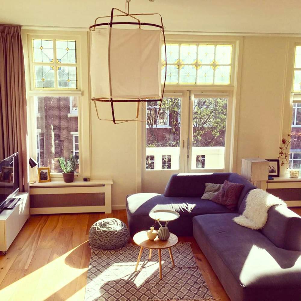 Bamboo and Linen Houselight Pendant Light Natural Organic Hanging Lamp for Living Rooms and Dining Areas