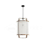 Bamboo and Linen Houselight Pendant Light Natural Organic Hanging Lamp for Living Rooms and Dining Areas