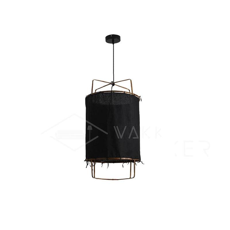 Bamboo and Linen Houselight Pendant Light Natural Organic Hanging Lamp for Living Rooms and Dining Areas