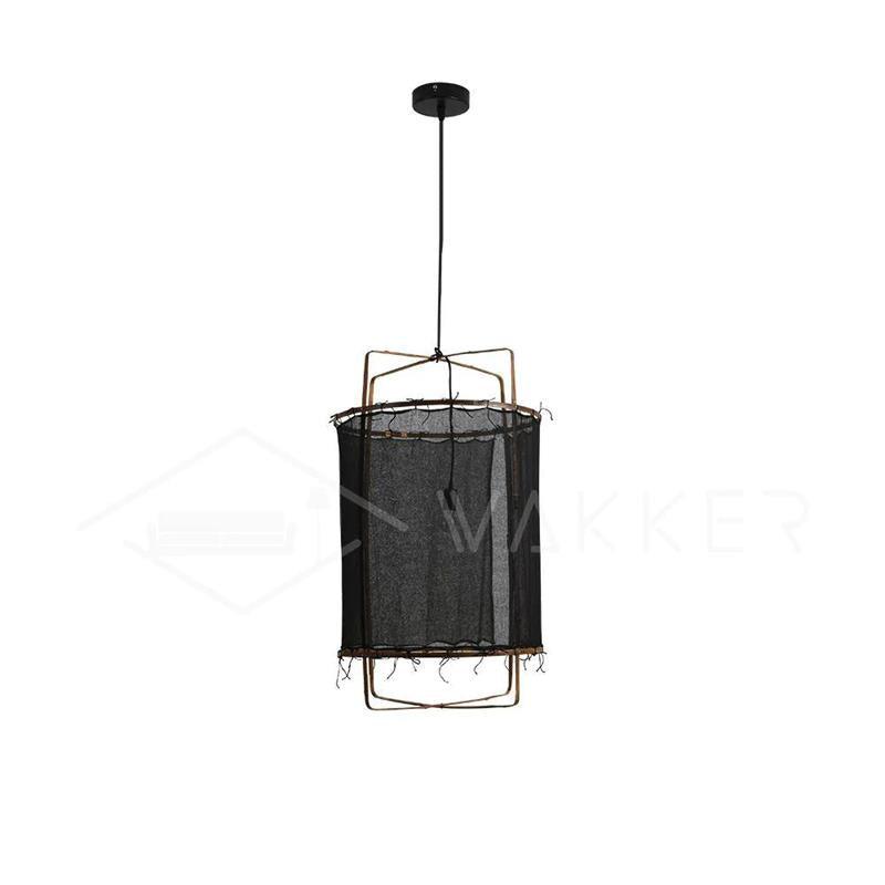 Bamboo and Linen Houselight Pendant Light Natural Organic Hanging Lamp for Living Rooms and Dining Areas