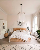 Bamboo and Linen Houselight Pendant Light Natural Organic Hanging Lamp for Living Rooms and Dining Areas