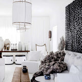 Bamboo and Linen Houselight Pendant Light Natural Organic Hanging Lamp for Living Rooms and Dining Areas