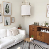Bamboo and Linen Houselight Pendant Light Natural Organic Hanging Lamp for Living Rooms and Dining Areas