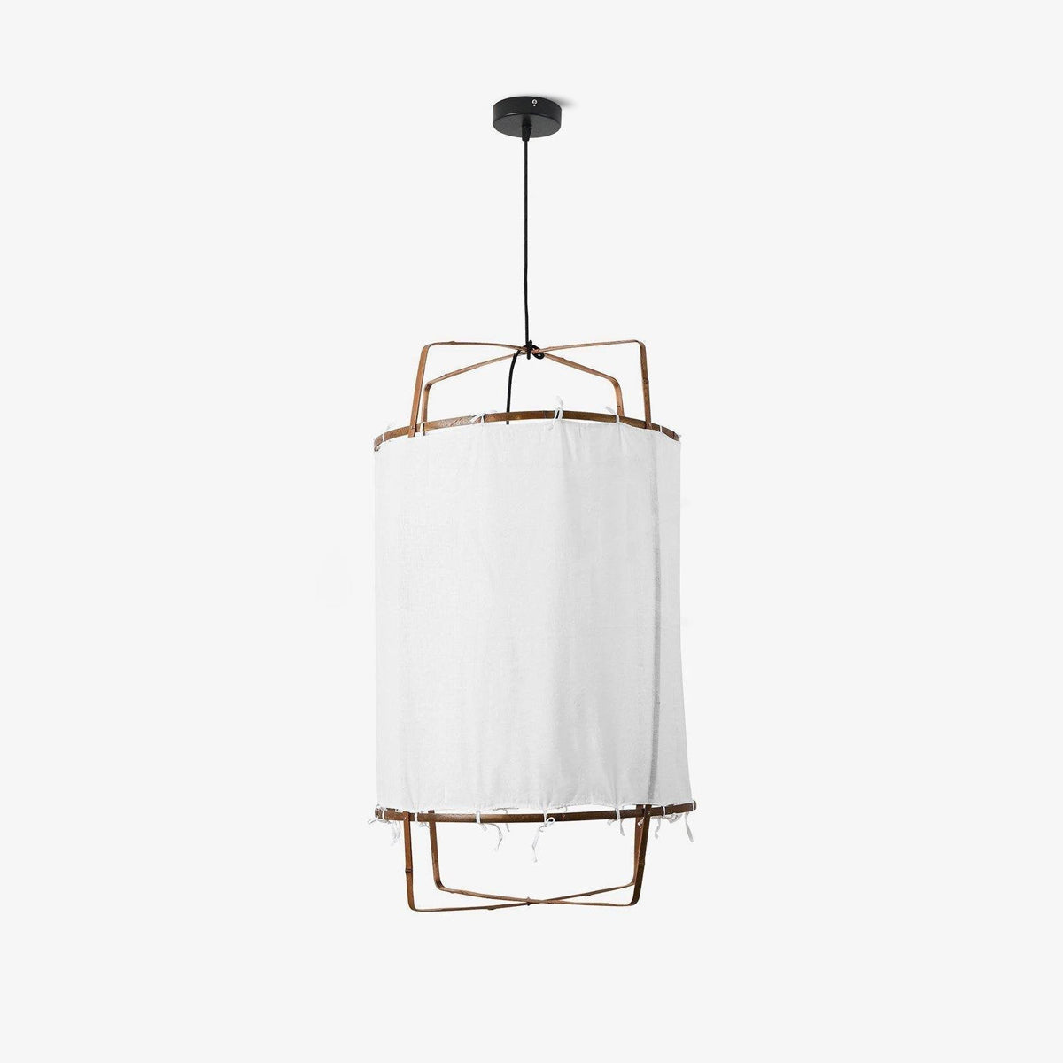 Bamboo and Linen Houselight Pendant Light Natural Organic Hanging Lamp for Living Rooms and Dining Areas