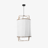Bamboo and Linen Houselight Pendant Light Natural Organic Hanging Lamp for Living Rooms and Dining Areas