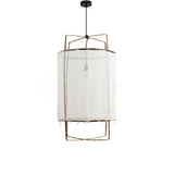 Bamboo and Linen Houselight Pendant Light Natural Organic Hanging Lamp for Living Rooms and Dining Areas