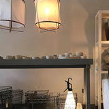 Bamboo and Linen Houselight Pendant Light Natural Organic Hanging Lamp for Living Rooms and Dining Areas