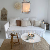 Bamboo and Linen Houselight Pendant Light Natural Organic Hanging Lamp for Living Rooms and Dining Areas