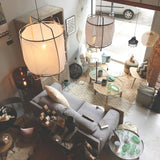 Bamboo and Linen Houselight Pendant Light Natural Organic Hanging Lamp for Living Rooms and Dining Areas