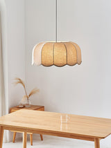 Banana Leaf Fabric Pendant Lamp Modern Organic Ceiling Chandelier for Dining Room and Living Area