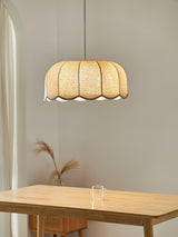 Banana Leaf Fabric Pendant Lamp Modern Organic Ceiling Chandelier for Dining Room and Living Area