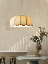 Banana Leaf Fabric Pendant Lamp Modern Organic Ceiling Chandelier for Dining Room and Living Area