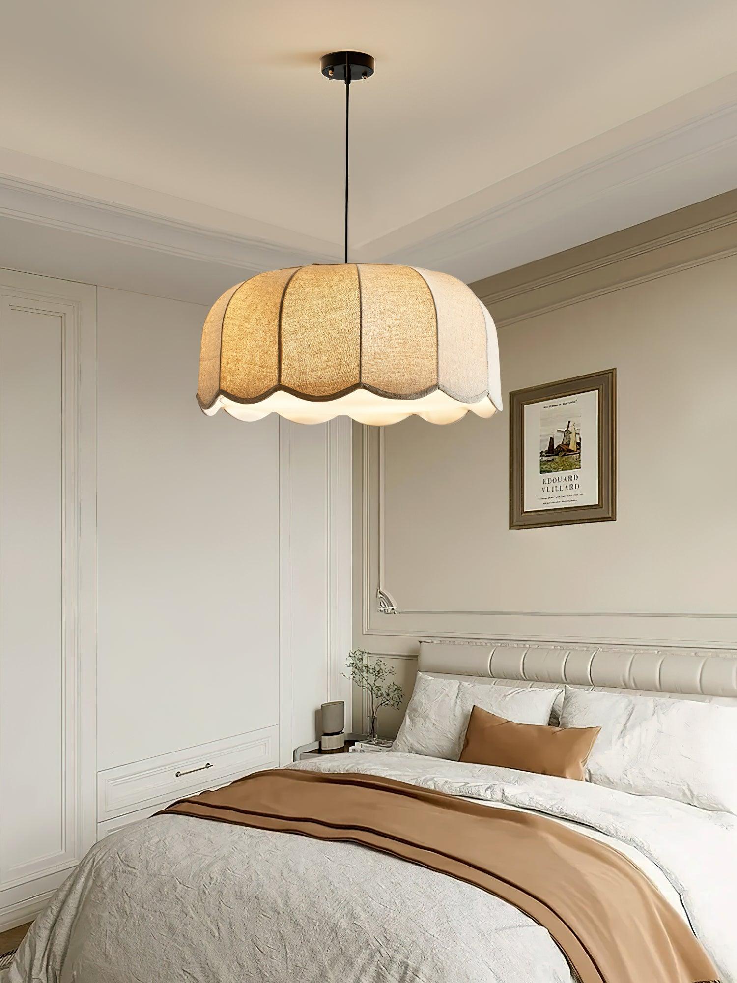 Banana Leaf Fabric Pendant Lamp Modern Organic Ceiling Chandelier for Dining Room and Living Area