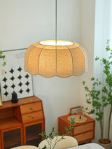 Banana Leaf Fabric Pendant Lamp Modern Organic Ceiling Chandelier for Dining Room and Living Area