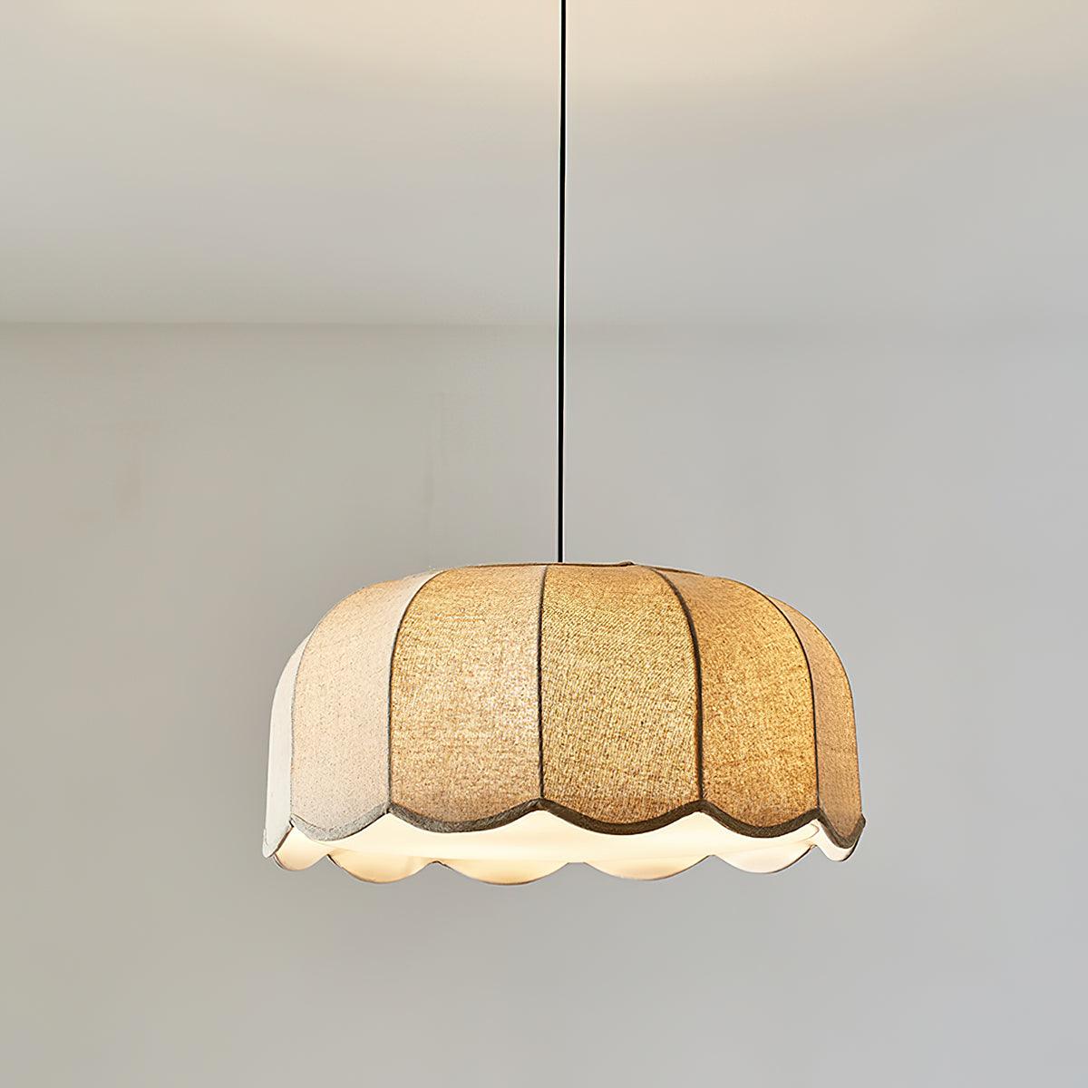 Banana Leaf Fabric Pendant Lamp Modern Organic Ceiling Chandelier for Dining Room and Living Area