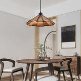 Basswood Wabi Sabi Japanese Chandelier Nordic Wood Pendant Light for Dining Room