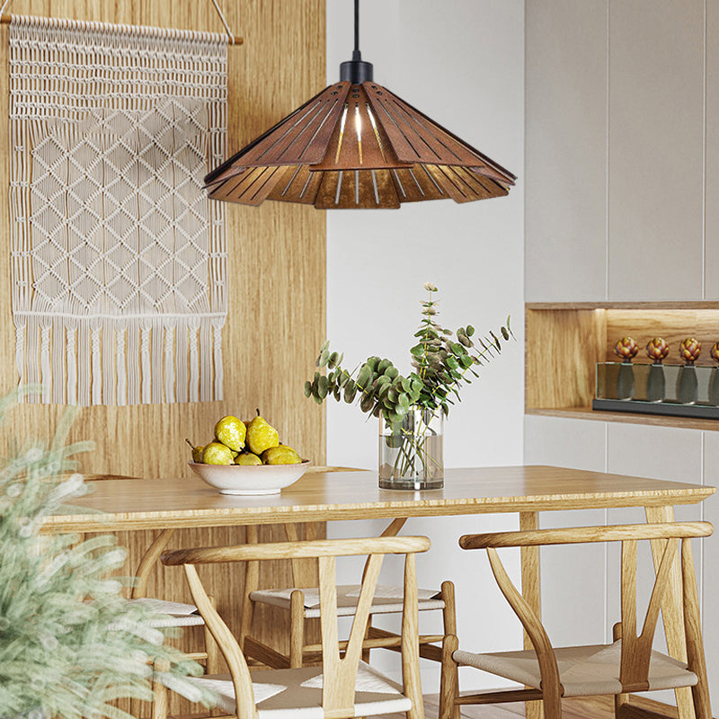 Basswood Wabi Sabi Japanese Chandelier Nordic Wood Pendant Light for Dining Room