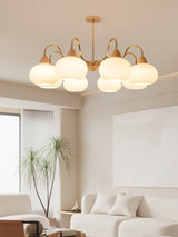 Bauhaus Cream Glass Persimmon Chandelier Mid Century Modern Hanging Pendant Light