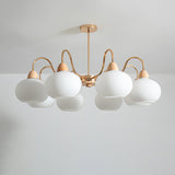 Bauhaus Cream Glass Persimmon Chandelier Mid Century Modern Hanging Pendant Light