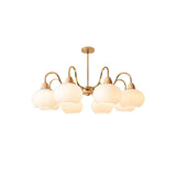 Bauhaus Cream Glass Persimmon Chandelier Mid Century Modern Hanging Pendant Light
