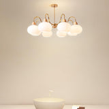 Bauhaus Cream Glass Persimmon Chandelier Mid Century Modern Hanging Pendant Light