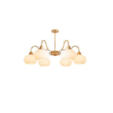 Bauhaus Cream Glass Persimmon Chandelier Mid Century Modern Hanging Pendant Light