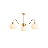 Bauhaus Cream Glass Persimmon Chandelier Mid Century Modern Hanging Pendant Light