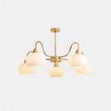 Bauhaus Cream Glass Persimmon Chandelier Mid Century Modern Hanging Pendant Light