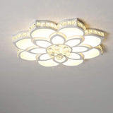 Modern Flower Shaped Dimmable LED Flush Mount Ceiling Light Creative Acrylic Floral Lighting Fixture