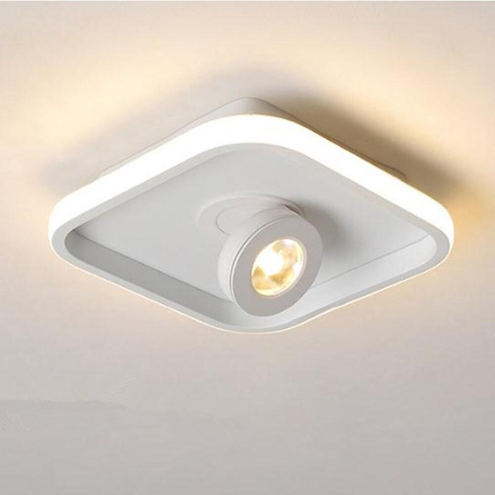 Modern Adjustable Square LED Ceiling Flush Mount Spotlight for Hallways and Porches