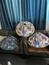 Mid Century Modern Rattan Stem Floor Lamp with Elegant Fabric Shade for Indoor Living Spaces