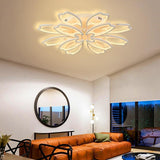 Modern Flower Petal LED Flush Mount Ceiling Light Dimmable White Petal Design Fixture