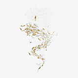 Bennett Modern Layered Crown Chandelier with Integrated LED and Glass Shades for Living Room