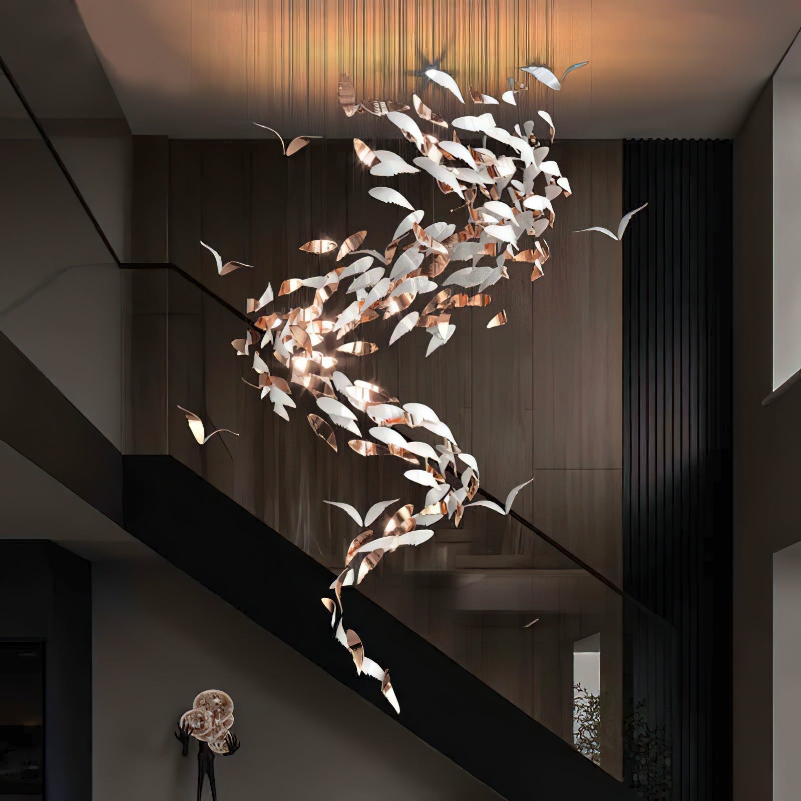 Bennett Modern Layered Crown Chandelier with Integrated LED and Glass Shades for Living Room