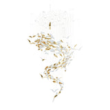 Bennett Modern Layered Crown Chandelier with Integrated LED and Glass Shades for Living Room