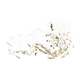 Bennett Modern Layered Crown Chandelier with Integrated LED and Glass Shades for Living Room