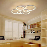 Modern Geometric Overlapping Ring LED Semi Flush Mount Ceiling Light for Living Room