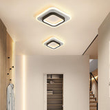 Square Modern LED Flush Mount Ceiling Light 2 Light Integrated Fixture for Small Rooms