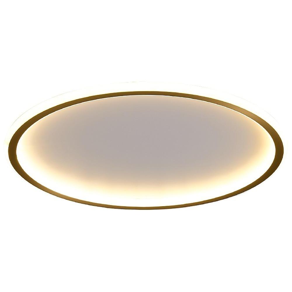 Modern Round LED Ceiling Light Ultra Thin Black Flush Mount Fixture for Bedrooms