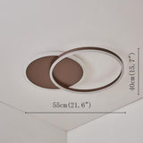 Modern 22 Inch Double Ring LED Flush Mount Ceiling Light Fixture for Living Room and Bedroom