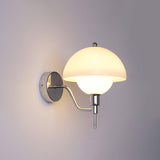 Bidle Modern Chrome Wall Sconce with White Glass Shade Set of Two Indoor Lighting Fixtures