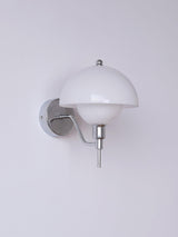 Bidle Modern Chrome Wall Sconce with White Glass Shade Set of Two Indoor Lighting Fixtures